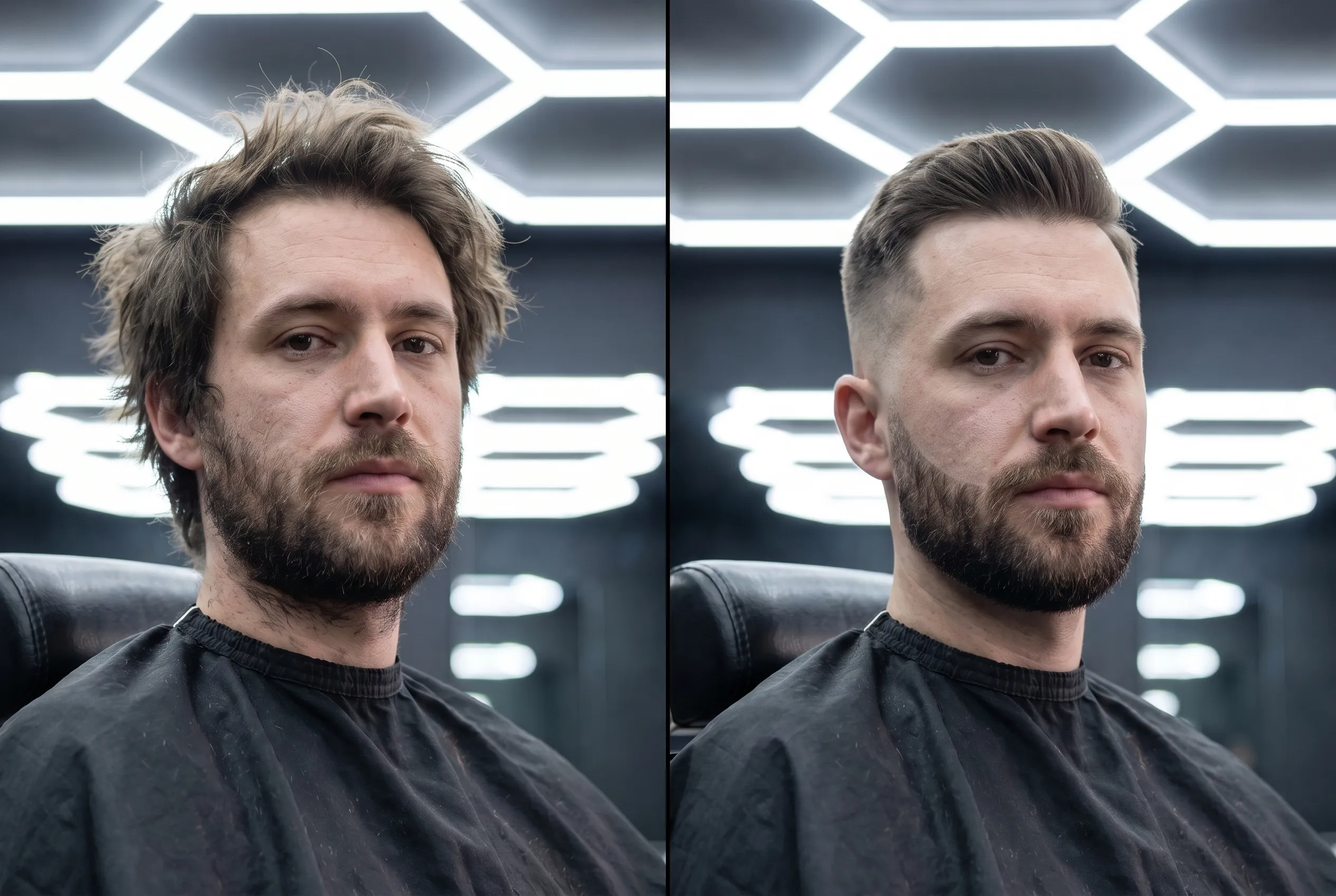 Transformare — fade și conturare barbă